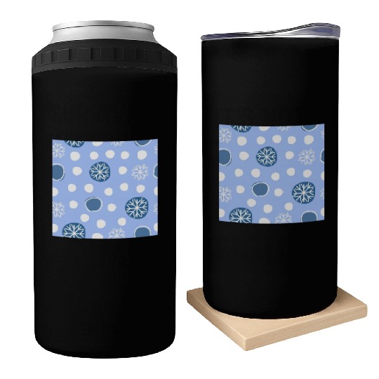 Winter Snowflakes Pattern Can Coolers