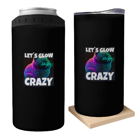 Lets Glow Crazy Cat Kitten Fluffy Cat Can Coolers