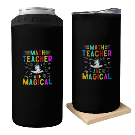 Math Teacher Unicorn Can Coolers