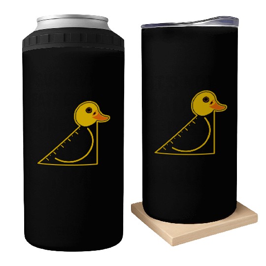 Funny Yellow Set Square Duck Can Coolers