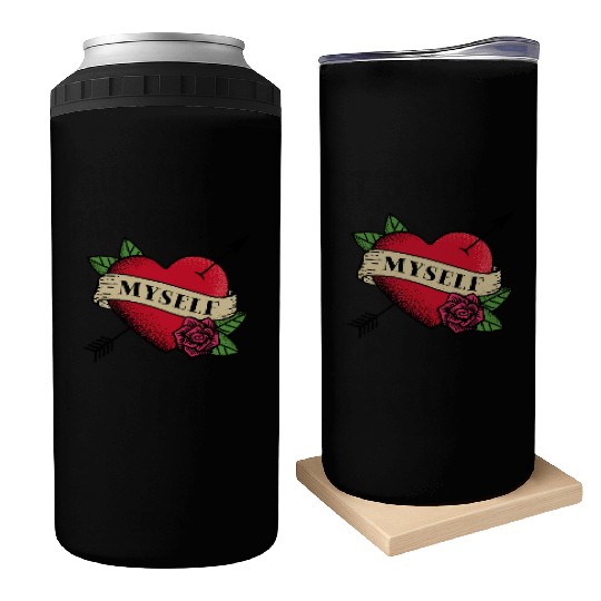 Heart Tattoo Love Myself Can Coolers
