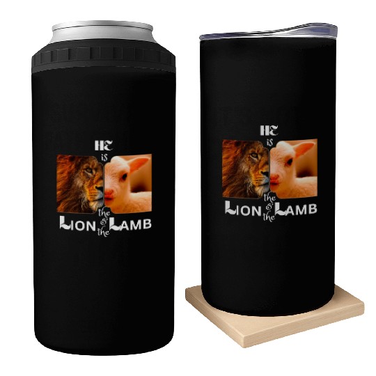 He is the Lion and the Lamb Can Coolers