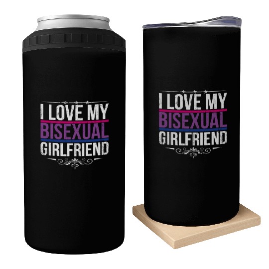I Love My Bisexual Girlfriend Bi Pride Can Coolers