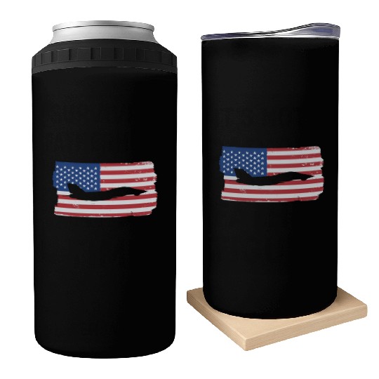F-14 Tomcat Fighter Jet American Flag F14 Tomcat Can Coolers