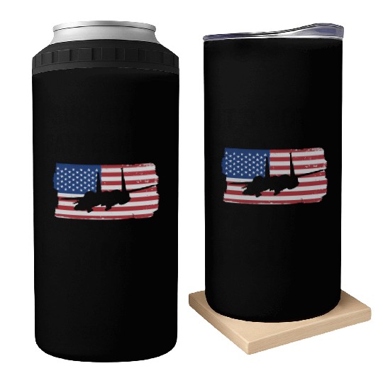 F-15 Eagle Fighter Jet American Flag F15 Eagle Can Coolers