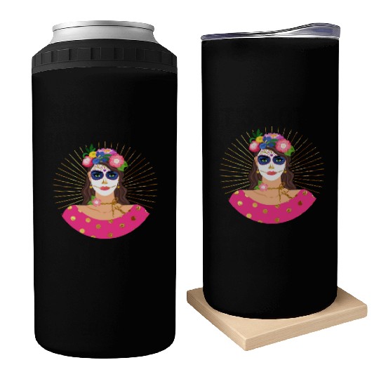 Dia De Los Muertos Can Coolers, Little Girl Sugar Skull