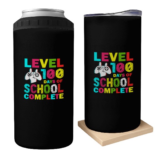 Level 100 Days Of School Complete Kid Gamer Can Coolers