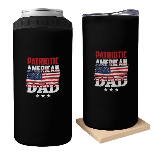 Patriotic American Dad Patriot US USA Can Coolers