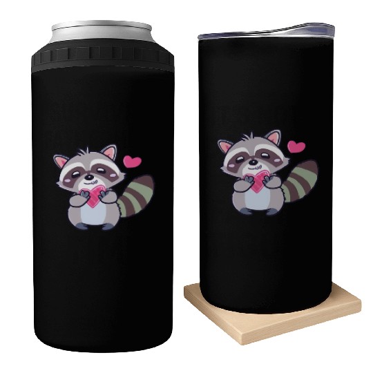 Raccoon Lover Valentine's Day, Anniversary Can Coolers