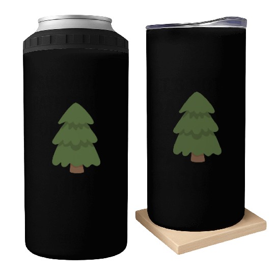 Cartoon Evergreen Tree Can Coolers