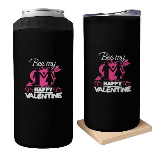 Bee my VALENTINE Day807 Can Coolers