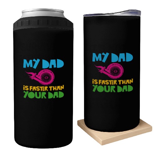 Drag Racing Race Car Dad Son Can Coolers