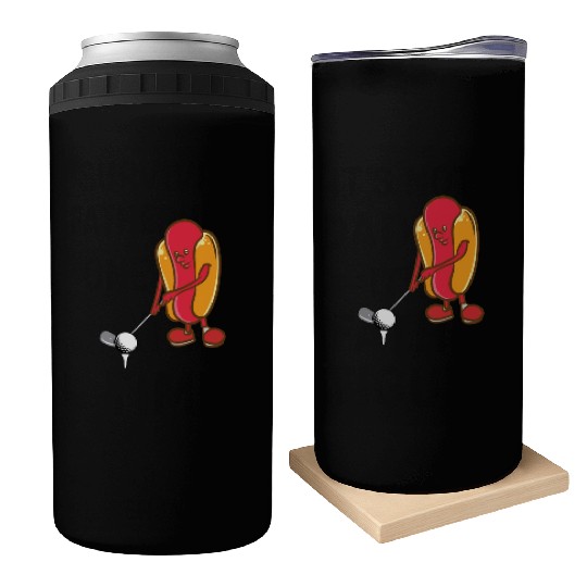 Golf Hotdog Golfing Sausage Golf Player Can Coolers