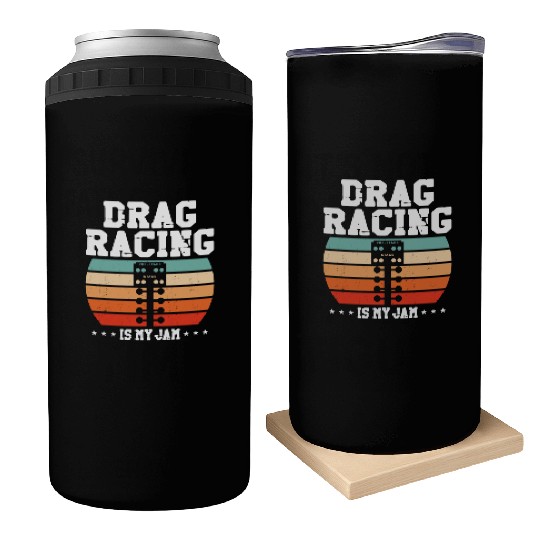 Drag Racing Race Car Girl Retro Can Coolers