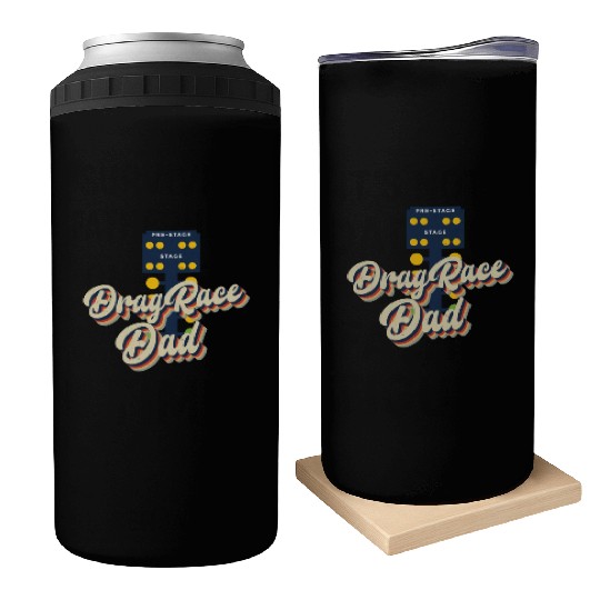 Drag Racing Race Car Dad Retro Can Coolers