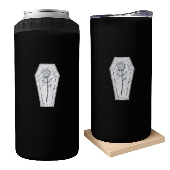 Coffin rose art Coffin rose art inspiration store Can Coolers