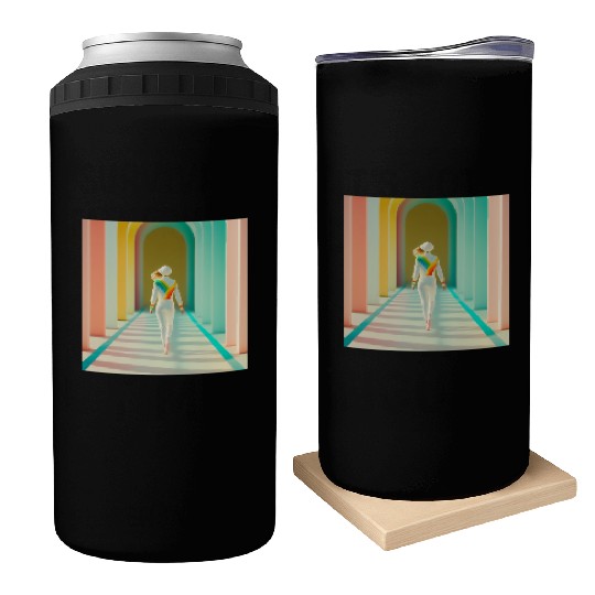 Independent Woman Picture Can Coolers