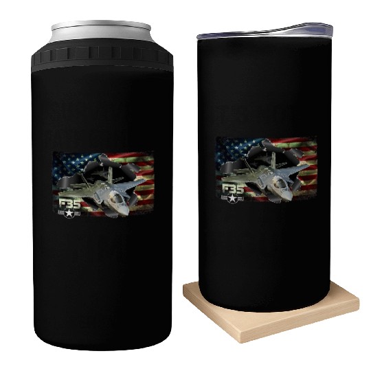F 35 Lightning Air Force Military Veteran Pride US Can Coolers