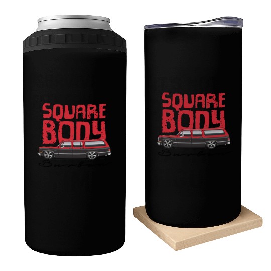 square Cardinal Red Can Coolers