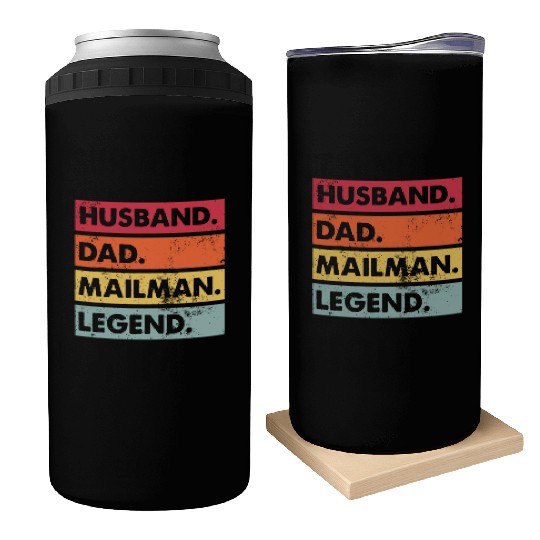 Husband Dad Mailman Legend Funny Postal Workerdadg Can Coolers