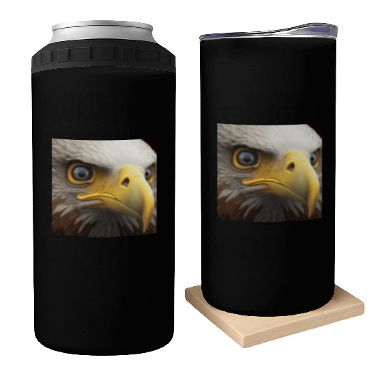 bald eagle eyes hyper realistic hyper details Can Coolers