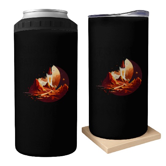Vintage Space Science Mars Fiction Geek Solar Can Coolers