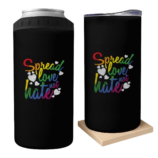 Spread Love not hate LGBT Rainbow Can Coolers