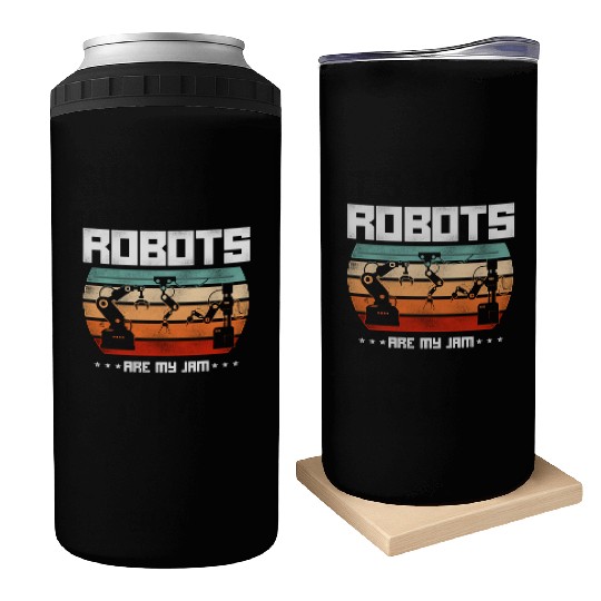 Robot Robotics Engineer Retro Can Coolers