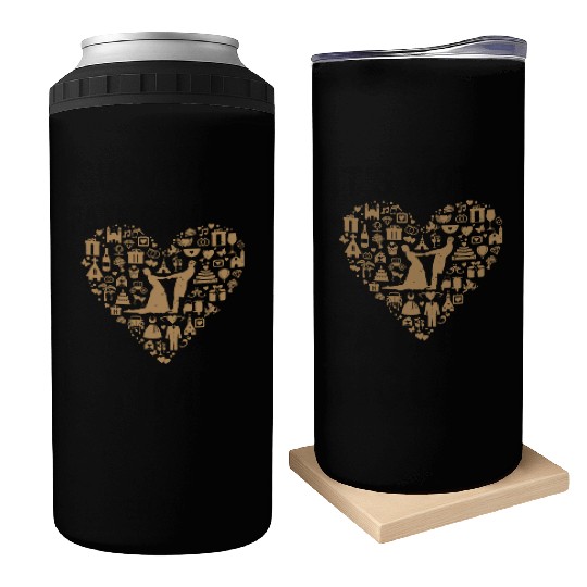 Wedding Marriage Bride and Groom Heart Cloud Can Coolers