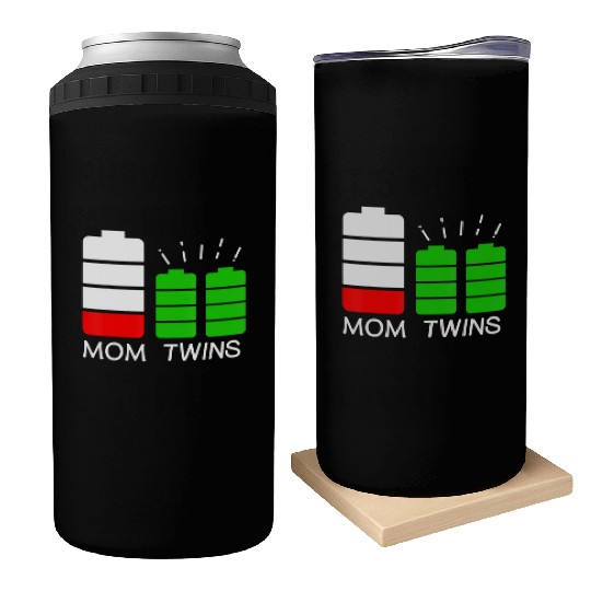 Twin Mom Low Battery Tired Mom Of Twins Can Coolers