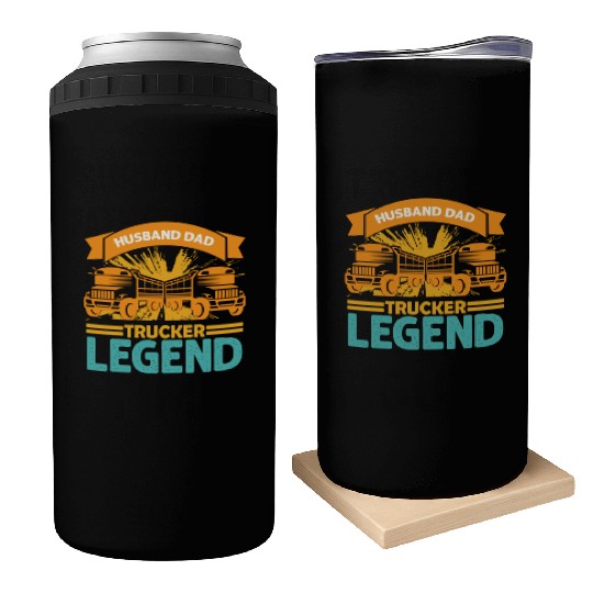 Husband Dad Trucker Legend Can Coolers
