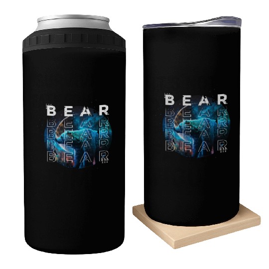 Midnight Roar: A Bear's Lunar Adventure Can Coolers