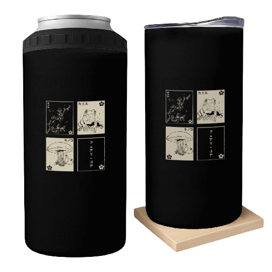 Cottagecore Tarot Cards Fungi Frog Goblincore Can Coolers