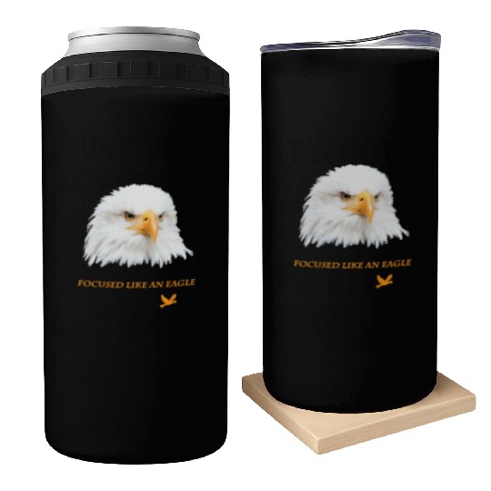 Bald Eagle Gift Idea Focussed like an Eagle Photo Can Coolers