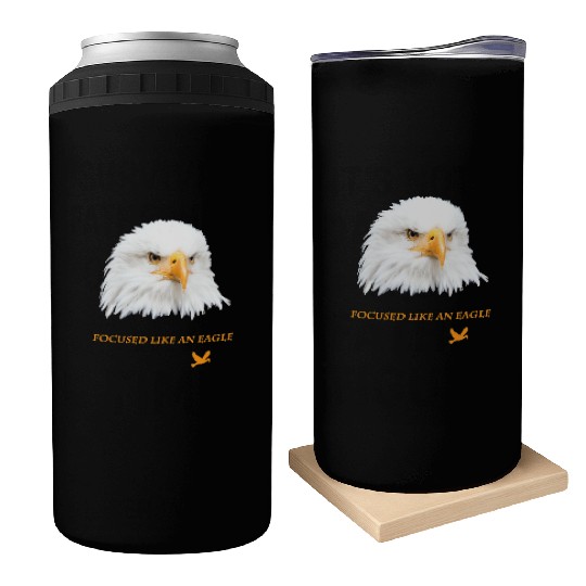 Bald Eagle Gift Idea Focussed like an Eagle Photo Can Coolers