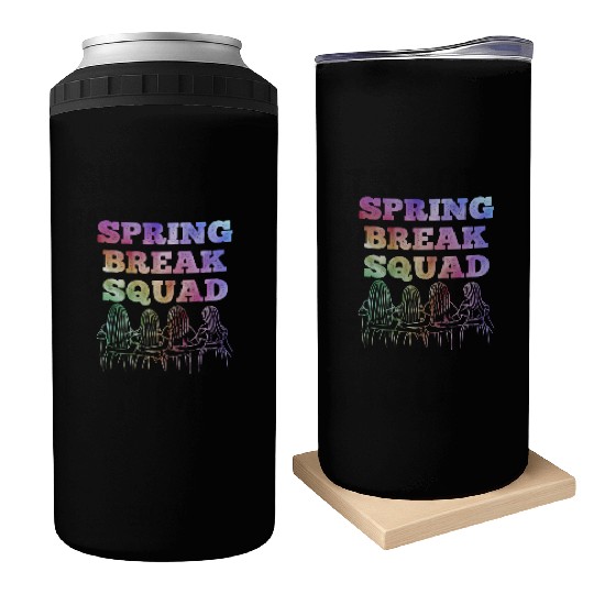 Spring Break Squad Summer Vacation Spring Break Can Coolers