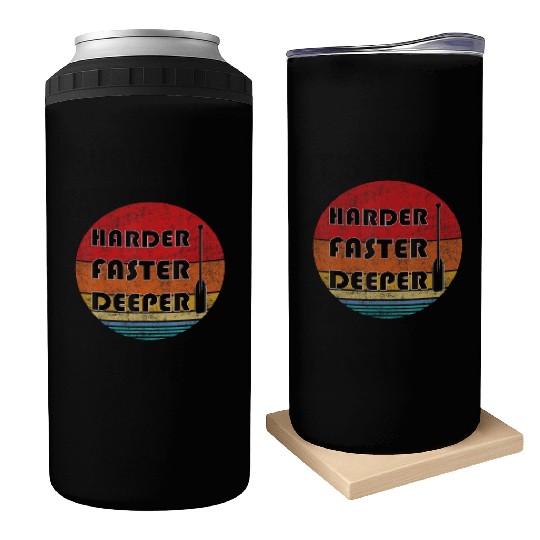 Rowing Harder Faster Deeper Dragon Boat Racing Can Coolers