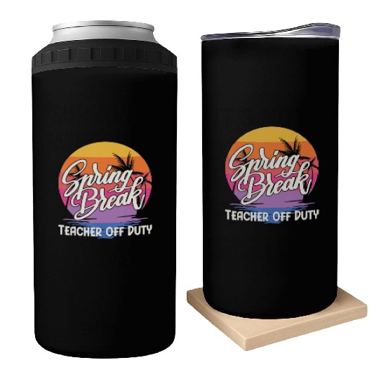 Spring Break Squad Retro Spring Break Teacher Can Coolers