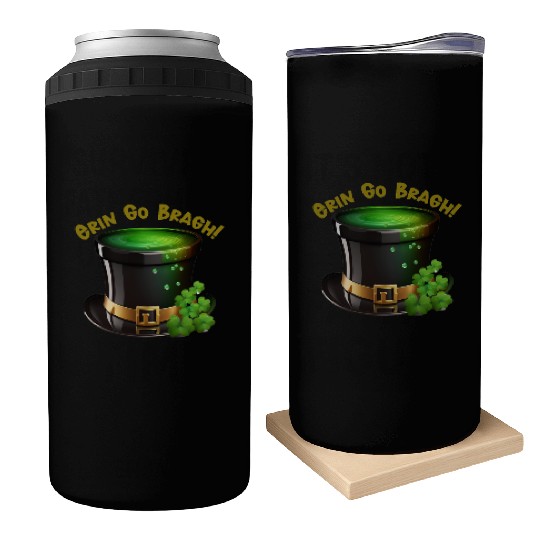 Get Lucky with this 'Erin go Bragh' Top Hat Design Can Coolers