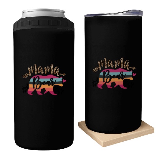 Mama Bear flowers Gift for Mother's day Can Coolers