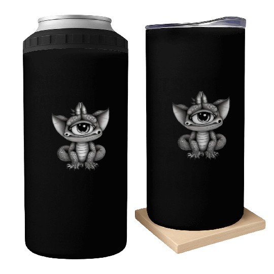 cute adorable one eyed dragon original Can Coolers