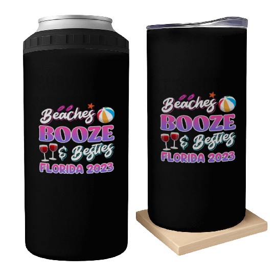 Beach Booze Besties Florida Vacation Spring Break Can Coolers