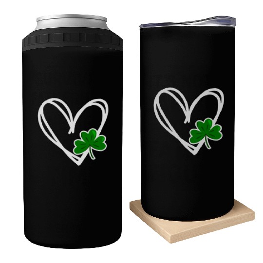 Heart St Patricks Day Shamrock Irish Toddler Baby Can Coolers
