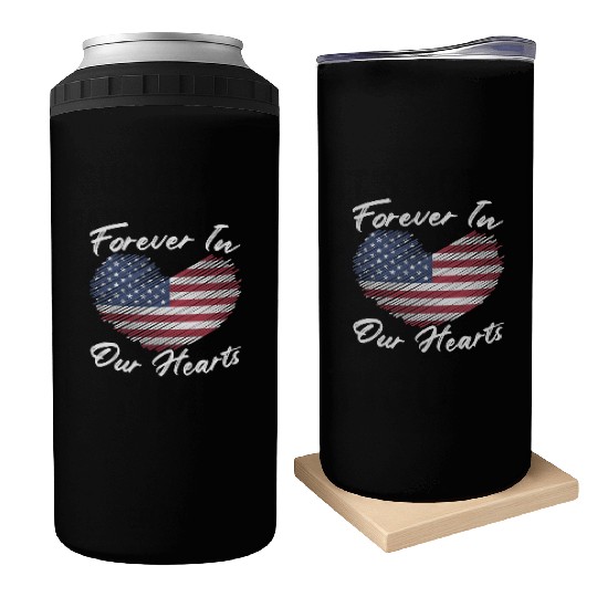 Patriotic Veteran USA Flag American Memorial Day Can Coolers