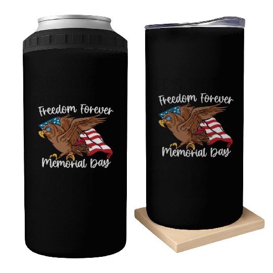 Patriotic Veteran USA Flag American Memorial Day Can Coolers