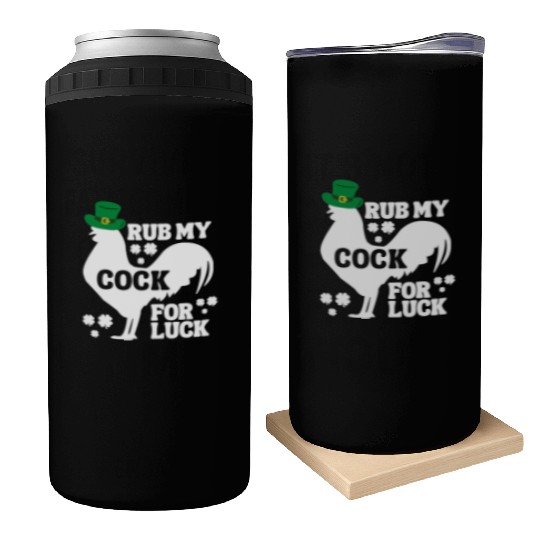 Rub My Cock for Good Luck, Funny St Patrick's Day Can Coolers