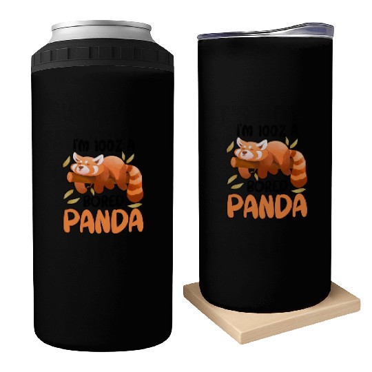 Red Panda Bored Cute Animal Lazy Animal Lover Can Coolers