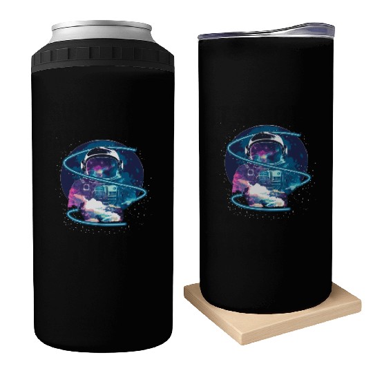 Galaxy Astronaut Full Moon Astronomy Space Science Can Coolers