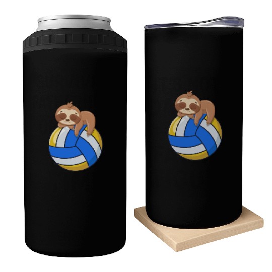 Funny Volleyball Sloth Lover Can Coolers