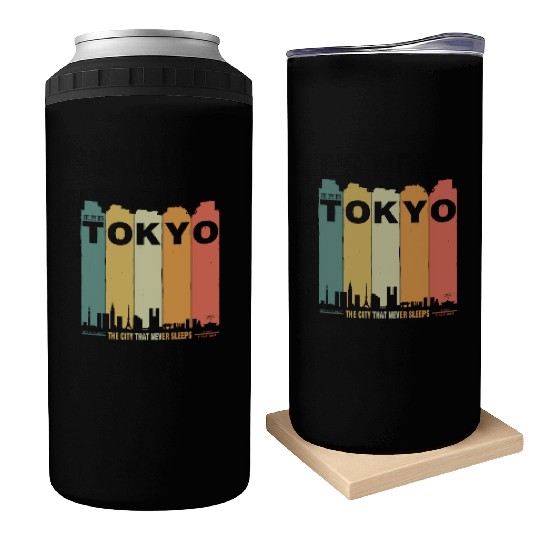 tokyo japan vaporwave rertro vibes aesthetic Can Coolers